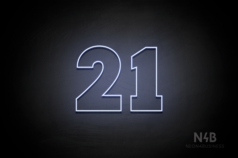 Number "21" (Roletta font) - LED neon sign