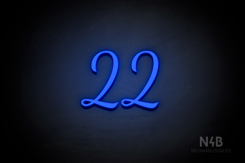 Number "22" (Dandelions font) - LED neon sign