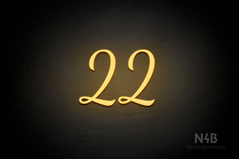 Number "22" (Dandelions font) - LED neon sign