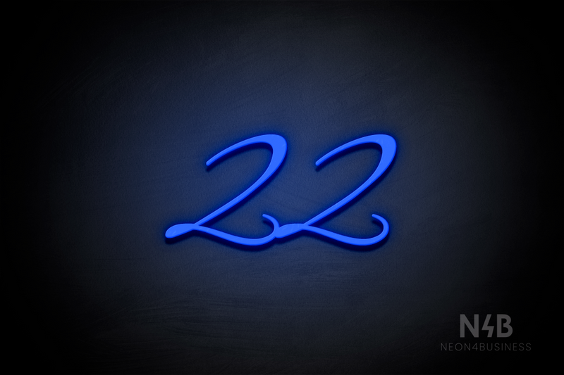 Number "22" (Evermore font) - LED neon sign