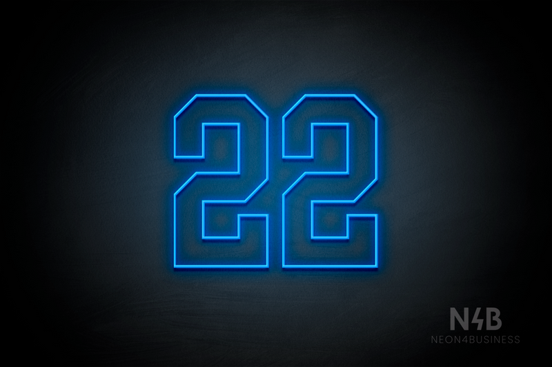 Number "22" (Details font) - LED neon sign