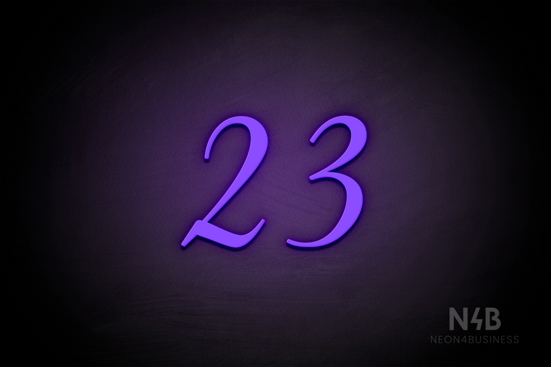 Number "23" (HighLights font) - LED neon sign