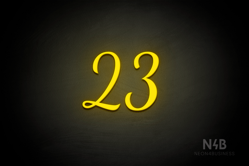Number "23" (Dandelions font) - LED neon sign