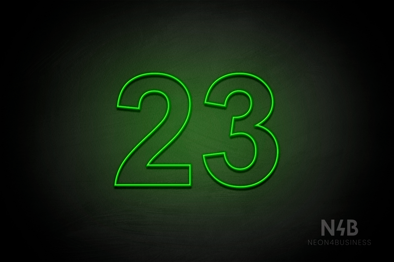 Number "23" (Arial font) - LED neon sign