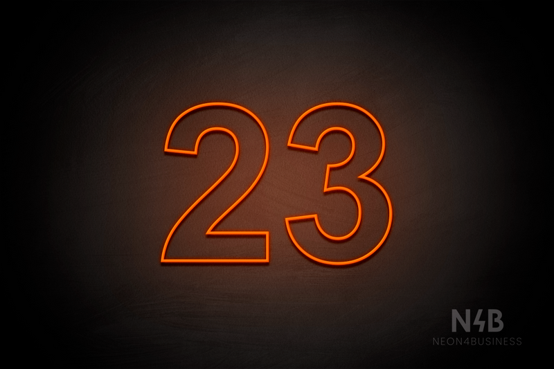 Number "23" (Arial font) - LED neon sign