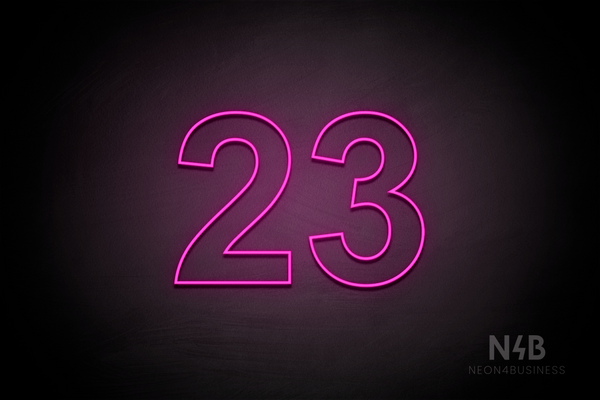 Number "23" (Arial font) - LED neon sign