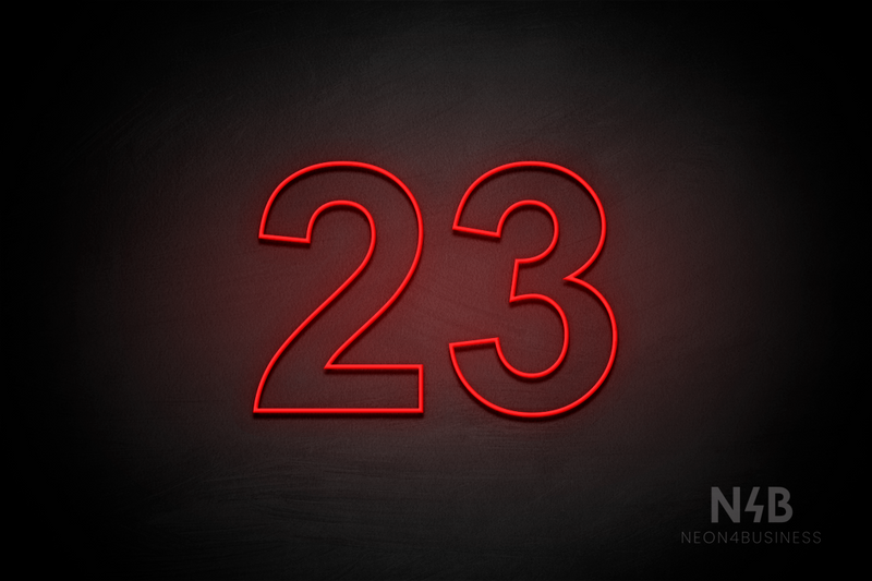 Number "23" (Arial font) - LED neon sign