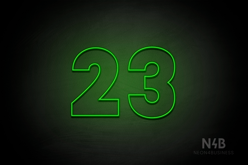 Number "23" (Roletta font) - LED neon sign