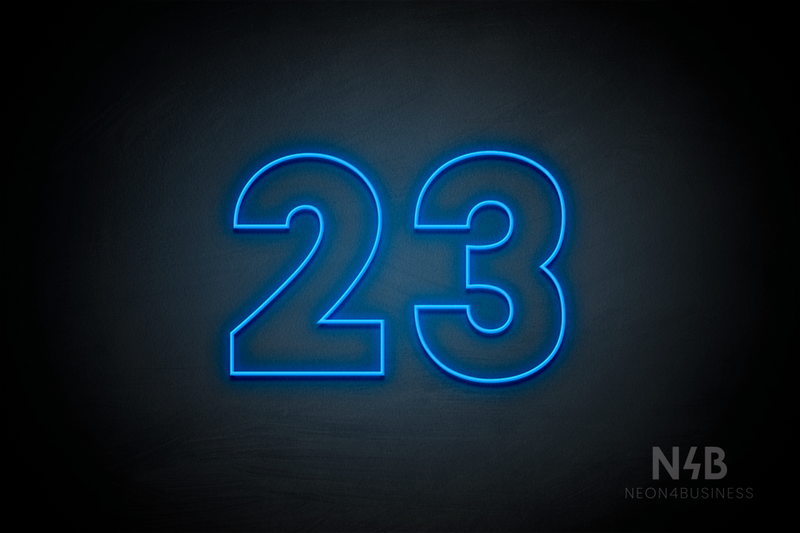 Number "23" (Roletta font) - LED neon sign