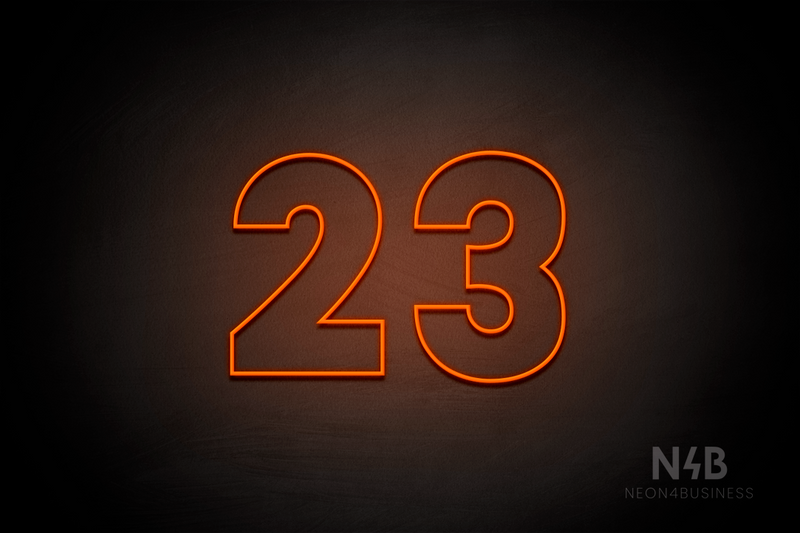 Number "23" (Roletta font) - LED neon sign