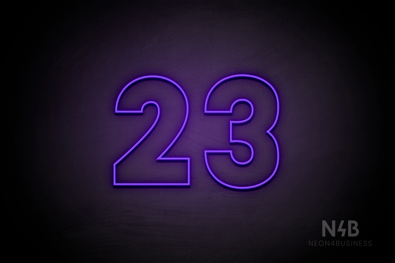 Number "23" (Roletta font) - LED neon sign