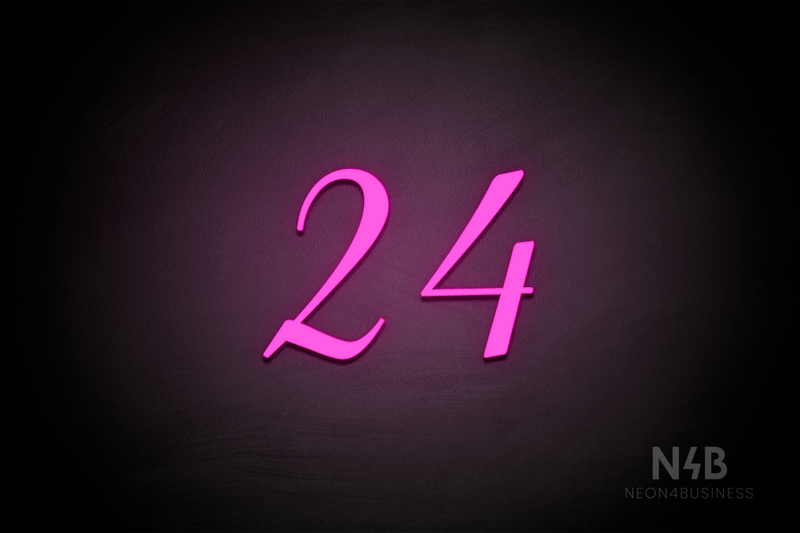 Number "24" (HighLights font) - LED neon sign