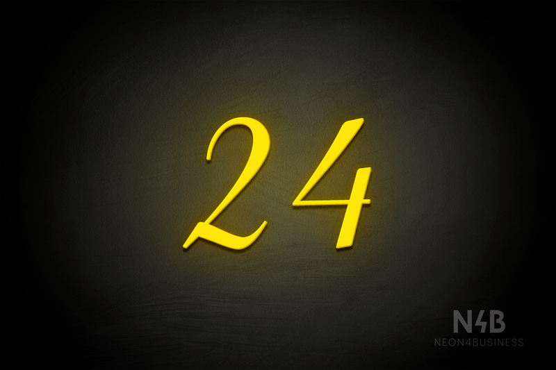 Number "24" (HighLights font) - LED neon sign