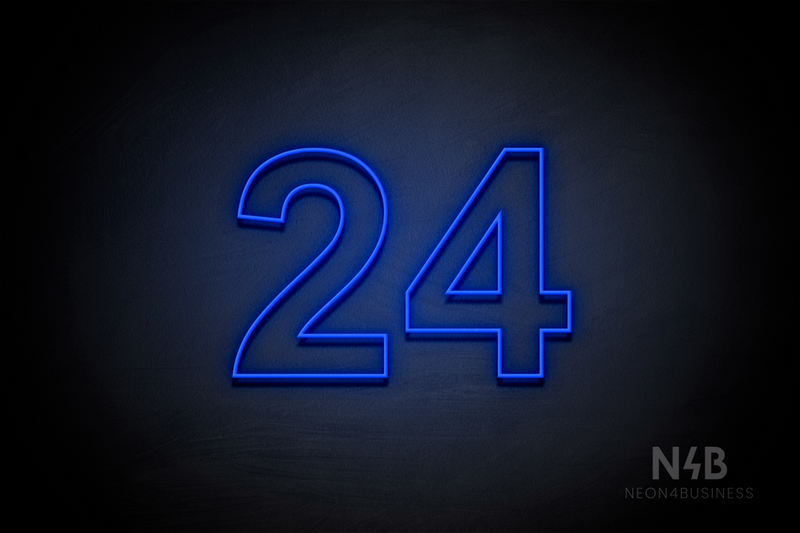 Number "24" (Arial font) - LED neon sign
