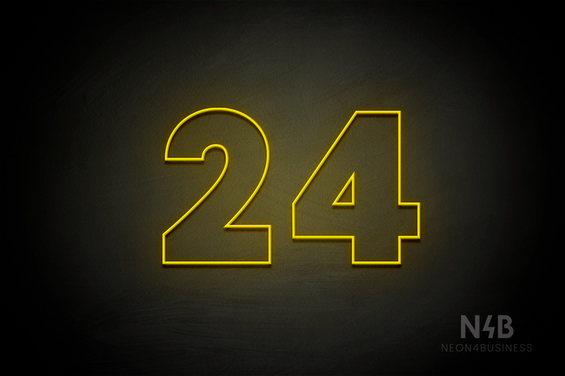 Number "24" (Roletta font) - LED neon sign