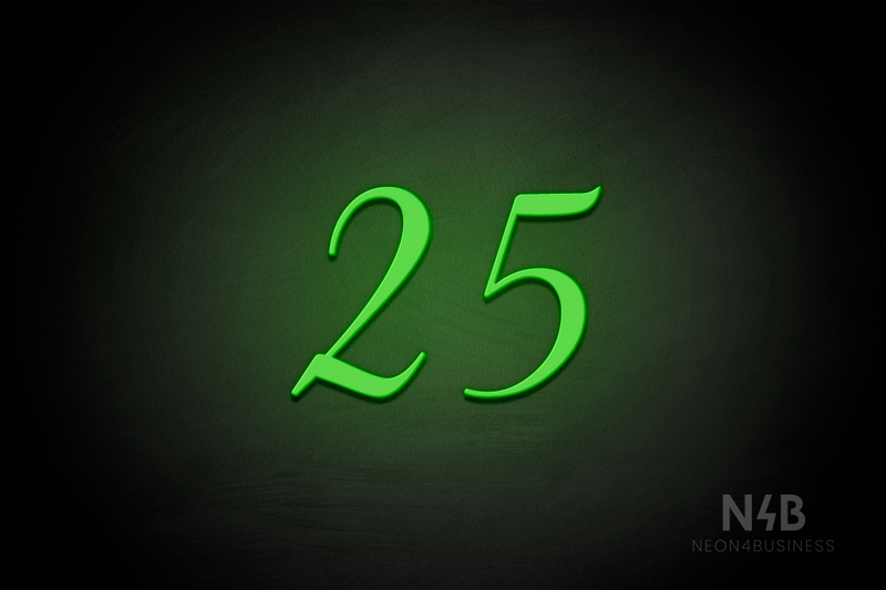 Number "25" (HighLights font) - LED neon sign