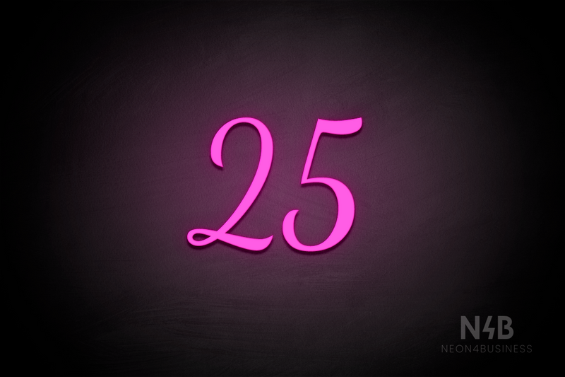 Number "25" (Dandelions font) - LED neon sign