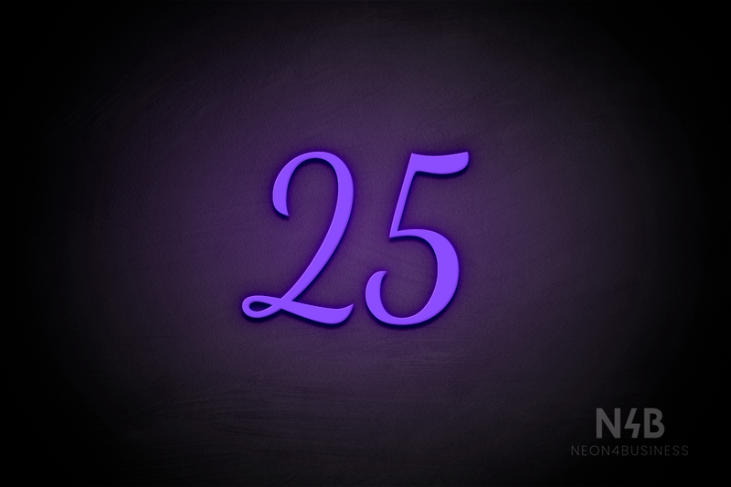 Number "25" (Dandelions font) - LED neon sign