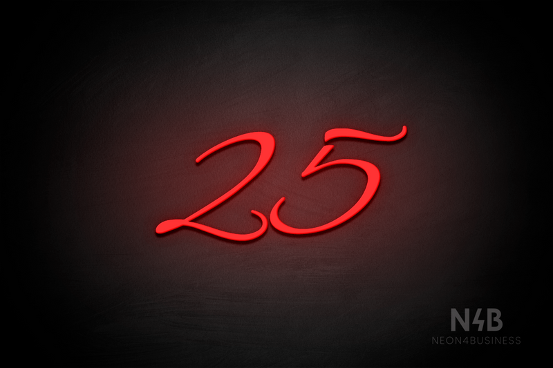 Number "25" (Evermore font) - LED neon sign