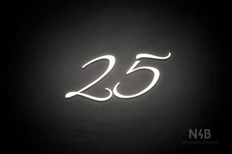 Number "25" (Evermore font) - LED neon sign
