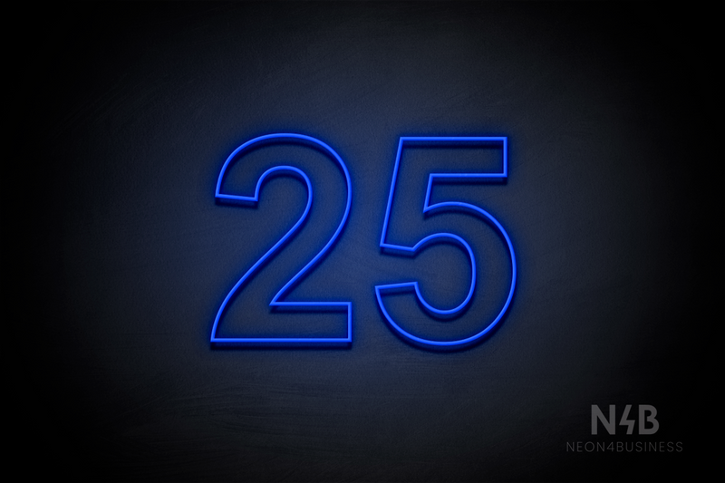 Number "25" (Arial font) - LED neon sign