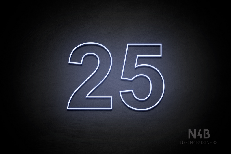 Number "25" (Arial font) - LED neon sign