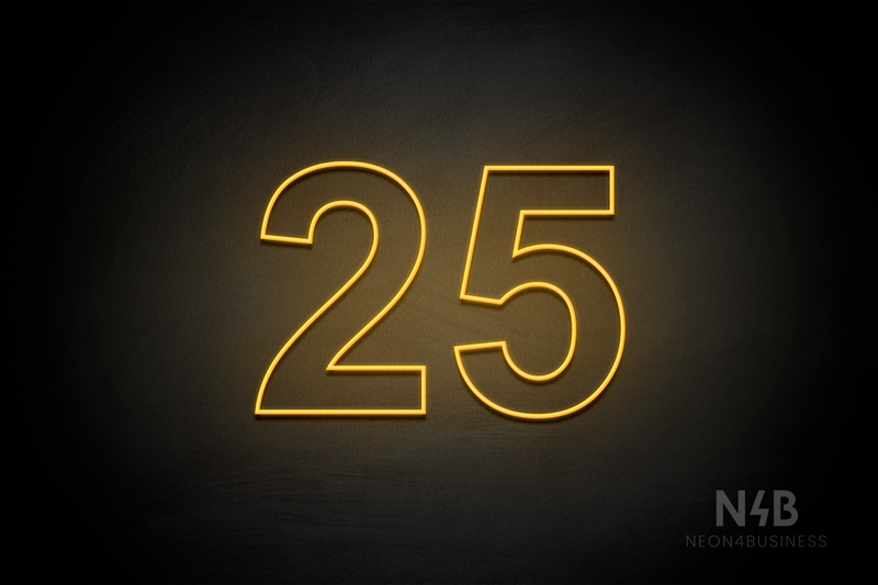 Number "25" (Arial font) - LED neon sign
