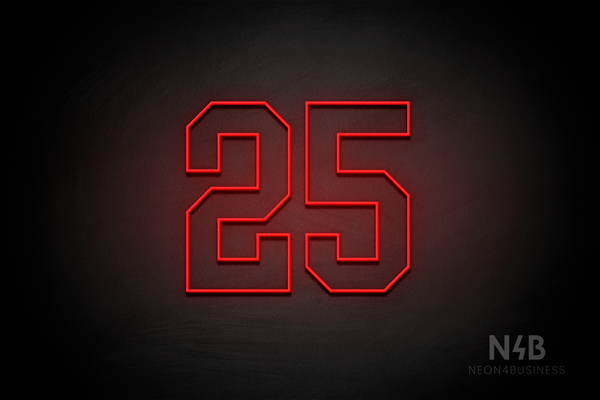 Number "25" (Details font) - LED neon sign