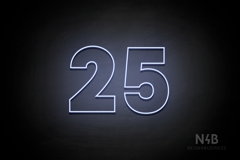 Number "25" (Roletta font) - LED neon sign