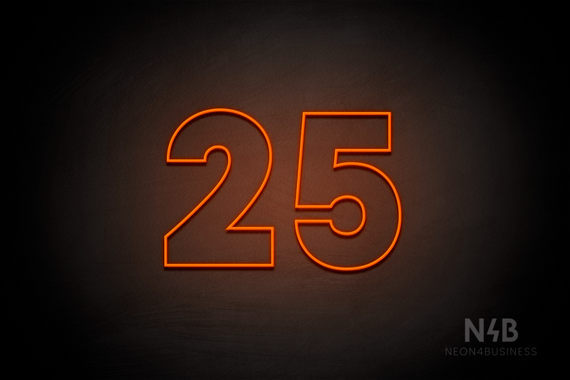 Number "25" (Roletta font) - LED neon sign