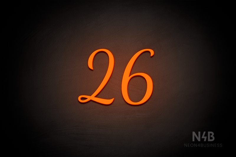 Number "26" (Dandelions font) - LED neon sign