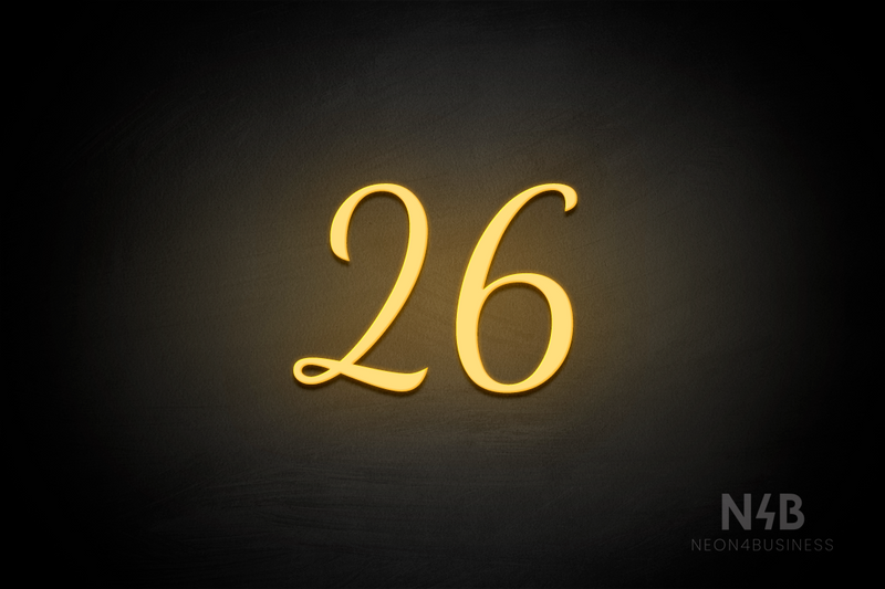 Number "26" (Dandelions font) - LED neon sign