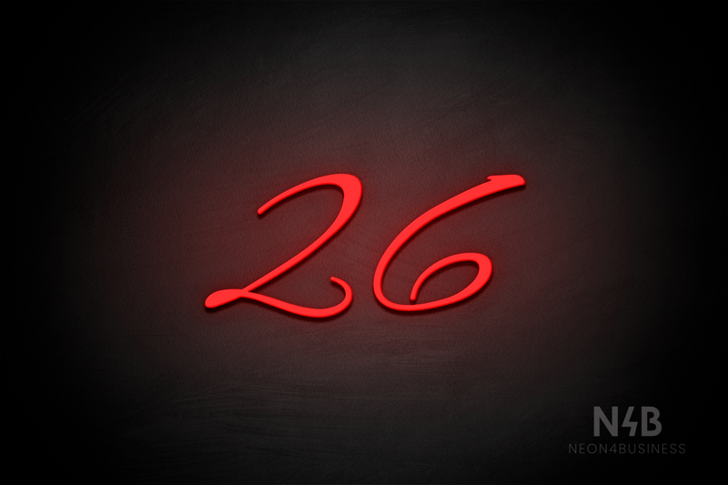 Number "26" (Evermore font) - LED neon sign