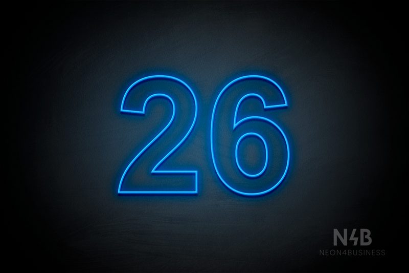 Number "26" (Arial font) - LED neon sign