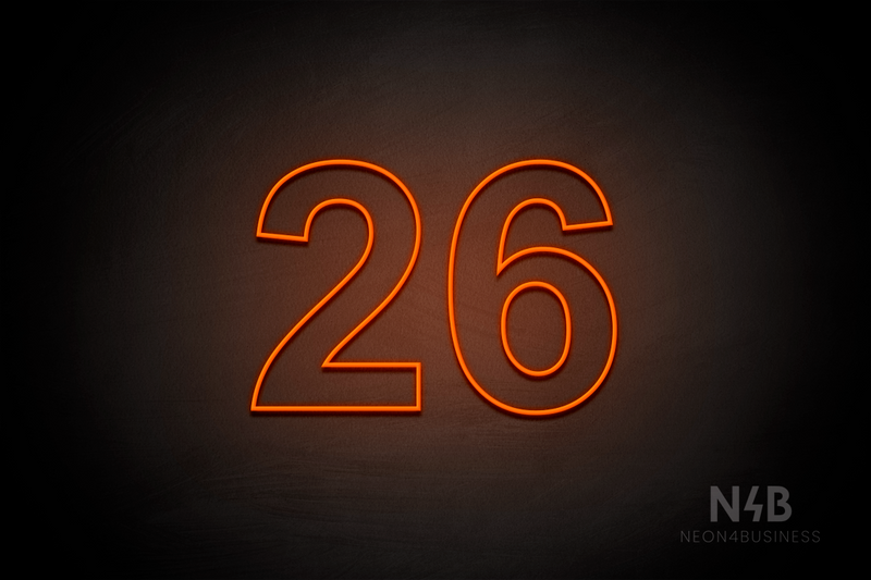 Number "26" (Arial font) - LED neon sign