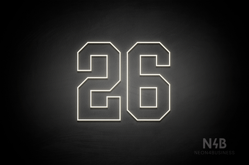 Number "26" (Details font) - LED neon sign