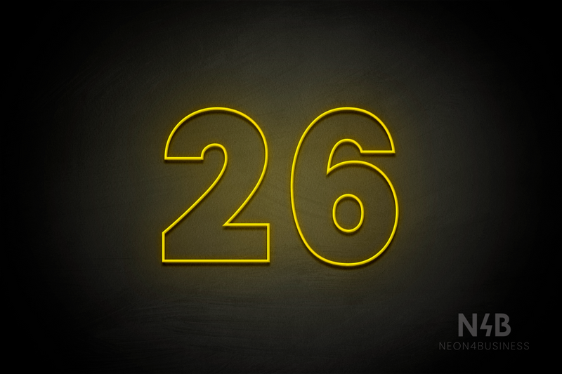 Number "26" (Roletta font) - LED neon sign