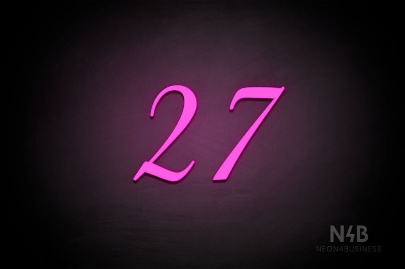 Number 27 HighLights font LED neon sign
