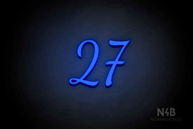 Number "27" (Dandelions font) - LED neon sign