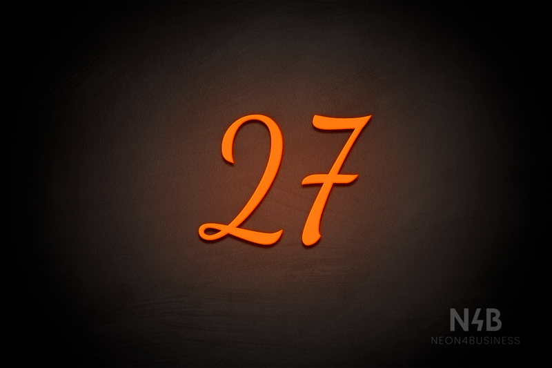 Number "27" (Dandelions font) - LED neon sign