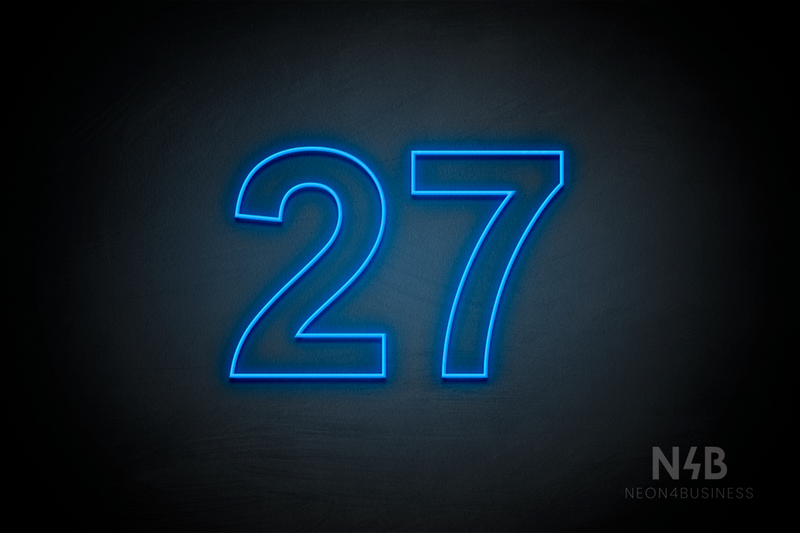 Number "27" (Arial font) - LED neon sign