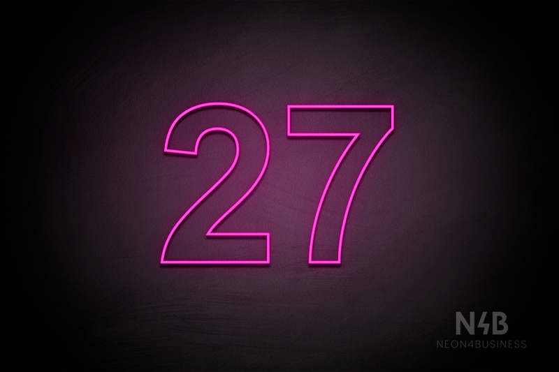 Number "27" (Arial font) - LED neon sign