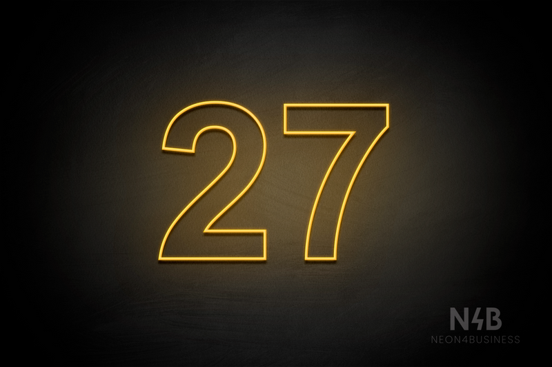 Number "27" (Arial font) - LED neon sign