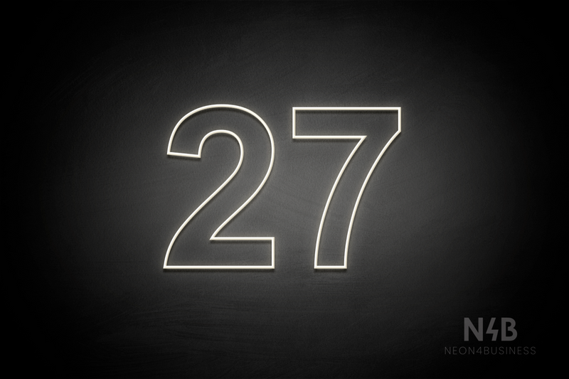 Number "27" (Arial font) - LED neon sign