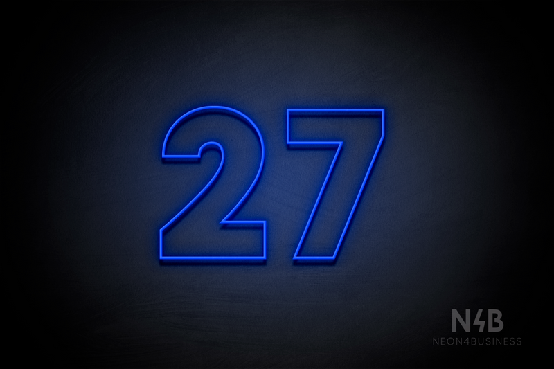 Number "27" (Roletta font) - LED neon sign