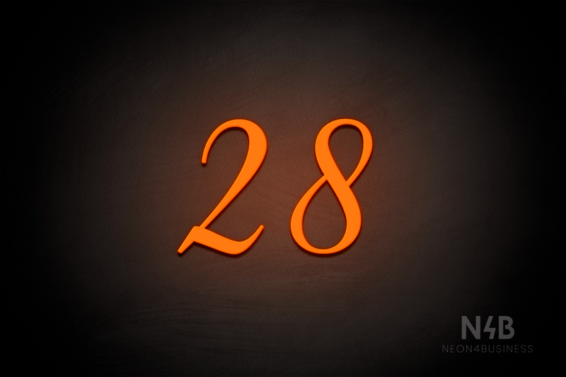 Number "28" (HighLights font) - LED neon sign
