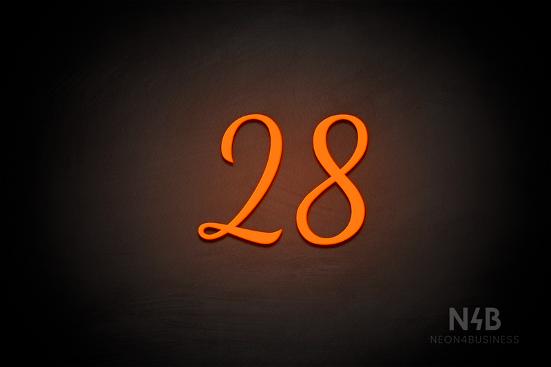 Number "28" (Dandelions font) - LED neon sign