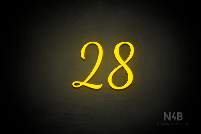 Number "28" (Dandelions font) - LED neon sign