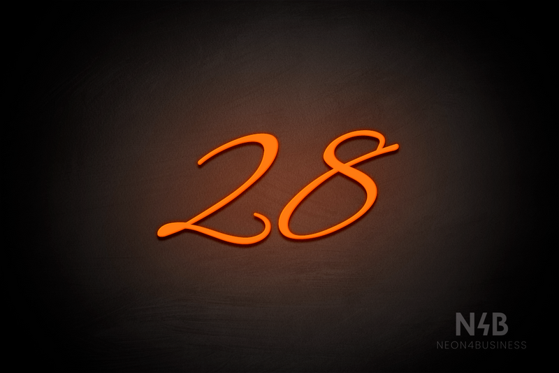 Number "28" (Evermore font) - LED neon sign