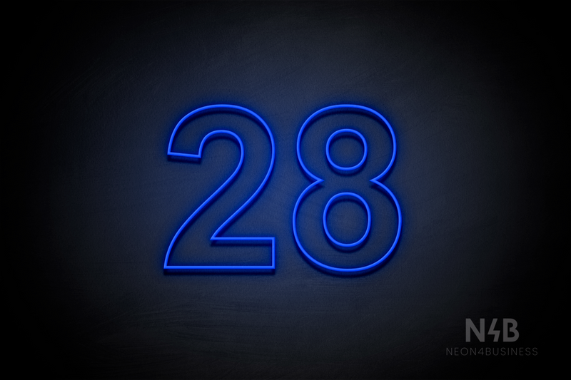Number "28" (Arial font) - LED neon sign